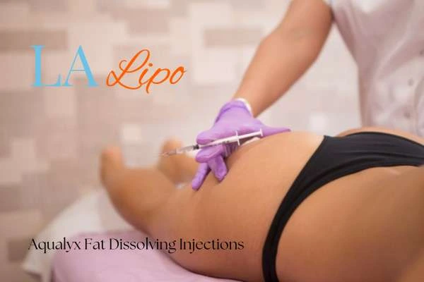 Woman having fat dissolving injections Tamworth on thighs