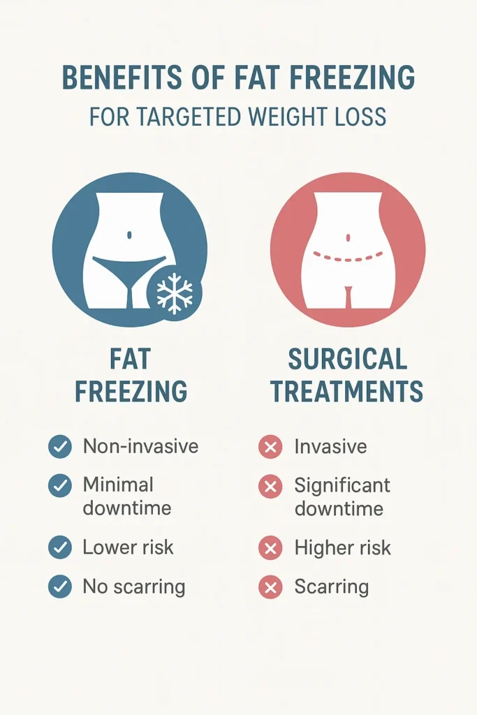 graphic showing the benefits of fat freezing Tamworth