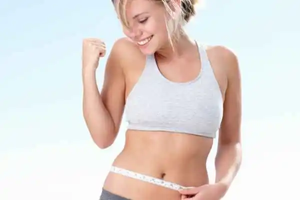 woman happy after fat reduction treatment Tamworth